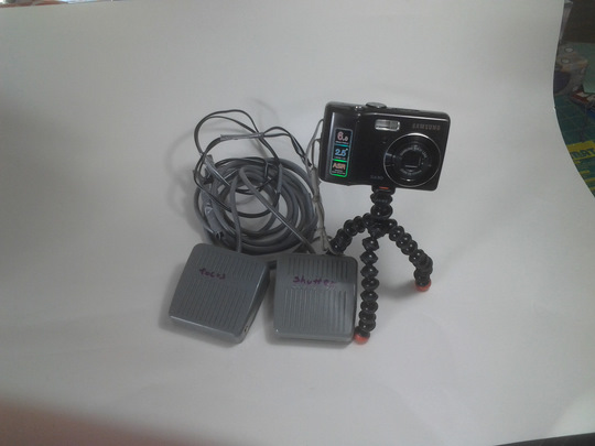 My camera on tripod next to it's foot pedals